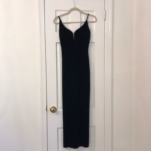 Vintage Black velvet maxi formal dress